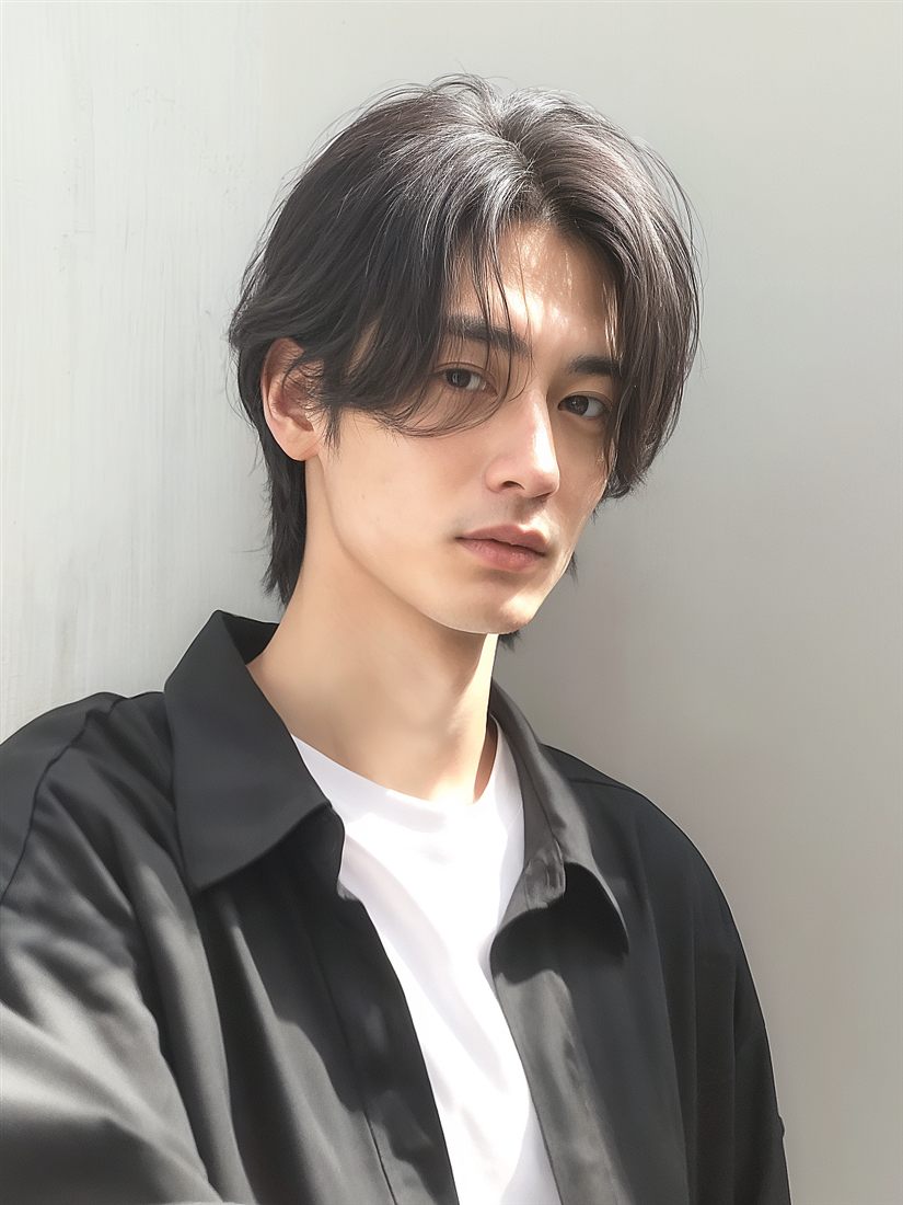 眉を整えた男性